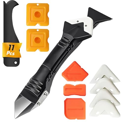 Lot de 11 pièces pour le lissage des joints, Joints parfaits grâce à des bords très droits, Extracteur de joints en silicone, Idéal pour les mastics tels que l'acrylique silicone