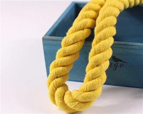 RUHTEUO 20 mm, 3 Anteile, gedrehte Baumwollschnur, rund, dick, gewebt, for Taschen, Heimtextilien, Dekor, Fadenschnüre(Yellow)