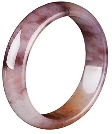 Bracelet de Piedra Jade Natural y Larga Vuelta de Brazalete para Mujer Hecha a Mano y Polida con Seda Oro