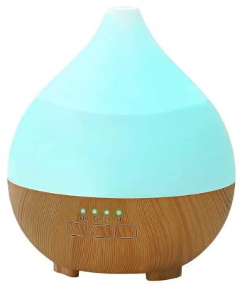 Hazeatte Essential Oil Diffuser 140ml, Ultrasonic Air Humidifier, Quiet Aromatherapy Diffuser Oil Humidifiers with 7 LED Light Colors, Auto Shut-Off Function, Ideal for Home, Bedroom, Office, Spa