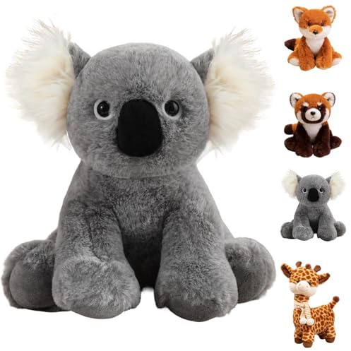 AUNGCSHE Koala Kuscheltier, Koaly Plüschtier Sitzhaltung, Weicher Koala Plüschtier für Spielen, Sammeln, Kuscheln, Geburtstagsgeschenk für Kinder(Koaly)