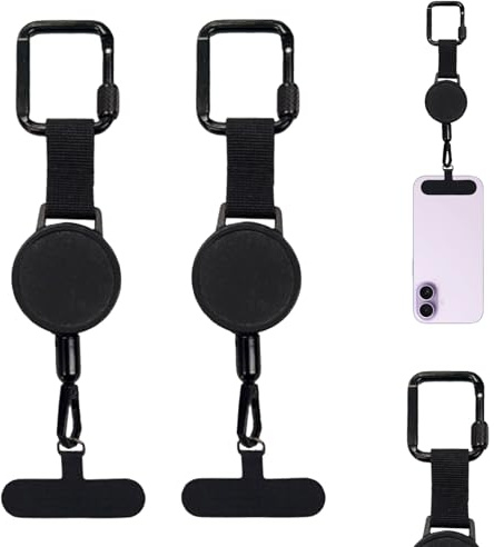 RUTYAUB Retractable stfu phone lanyard,Outdoor Anti-Theft Retractable Phone Lanyard,Anti-Drop Cellphone Tab For Outdoor Hiking,Cycling, Fishing, Climbing