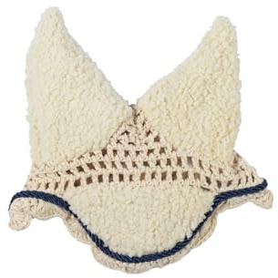 HKM Hobby Horse flughuva teddy – öronhuva för käpphäst gjord av gosig teddypäls (beige)
