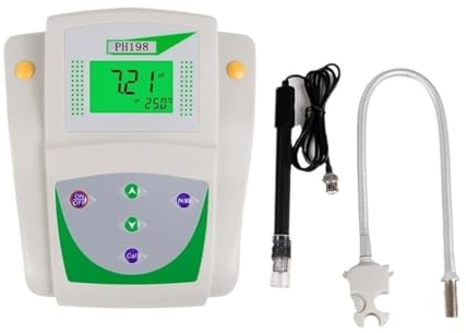 WESLNN Misuratore di PH 3 in 1, Tester Temperatura E umidità, Monitor Acidità, Analizzatore qualità Del'acqua da Banco Digitale for Acquari Laboratorio Idroponica
