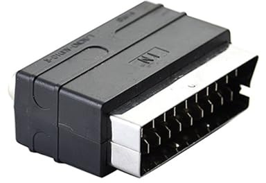 HDOYTXXM Adaptador de componentes SCART a 3 hembras de 21 pines para conectividad, rendimiento estable, construcción ABS, adaptador de SCART a AV Composite