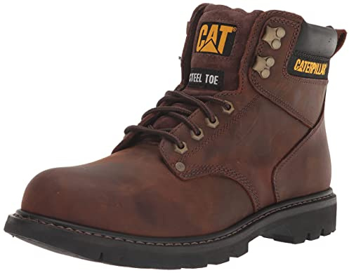 CAT Men's Second Shift Steel Toe Work Boot, Dark Brown, 12 Wide