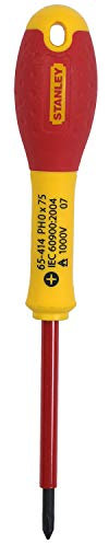 STANLEY 1-65-414 Cacciavite con Lama Isolata, 75 mm x 0, Phillips