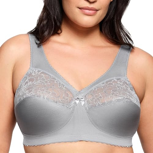 Glamorise Femme Magiclift Grand #1000 Soutien gorge de maintien sans armature, Gris Argenté, 105E EU