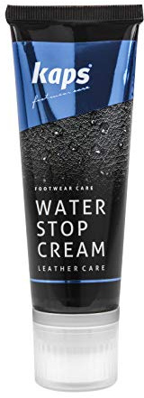 Kaps Crème de Chaussure Imperméabilisante de Qualité pour Bottes en Cuir Lisse, Alimentation avec Applicateur de Cire Naturelle et Éponge, Arrêt D'eau, Plusieurs Couleurs (139 - Brun Moyen)