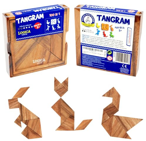 Logica Puzzles Art. Double Tangram – 2D Holzpuzzle – Lernspiel für Zwei Personen