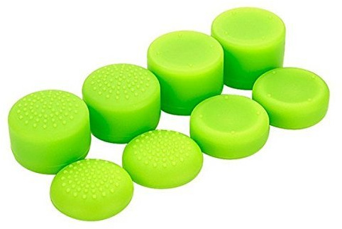 Pack of 8 pcs Analog Controller Gamepad Raised Antislip Thumb Stick Grips Thumbsticks Joystick Cap Cover for PS4, PS3, Switch Pro, Xbox one, Xbox 360, Wii U, PS2 Controller (Green)