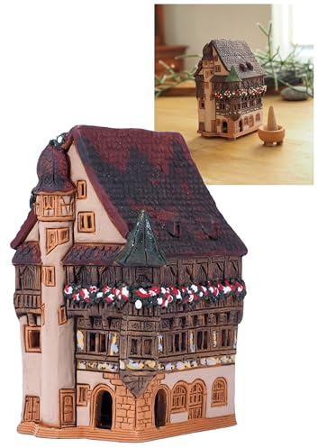 Midene Keramik Lichthäuser, Räucherhaus, Keramikhaus Deko, Häuser Handarbeit, Miniatur Historisches Pfister-Haus in Colmar, Elsass, Frankreich R256