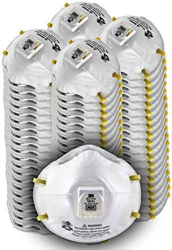 3M 8210V Particulate Respirator with Cool Flow Valve, Grinding, Sanding, Sawing, Sweeping, Woodworking, Dust, 160/Pack