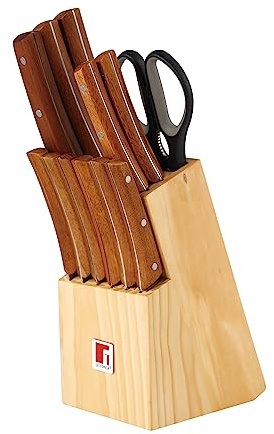 Conjunto de 13 cuchillos y taco BG-8911-MM Natural de Bergner