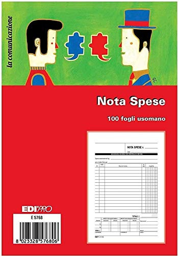 EDIPRO - E5768 - Blocco nota spese senza dettaglio voci 100 fogli uso mano f.to 22x14,8