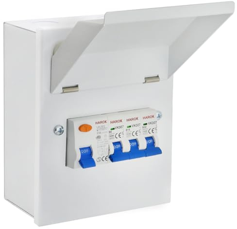 Metal Garage Consumer Unit 63A RCD, 6A, 16A, 32A, MCB Amendment 3