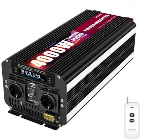 LVYUAN Wechselrichter 12V 230V 4000W /8000W Spannungswandler mit drahtloser Fernbedienung