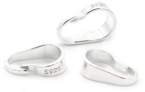 NaturSchatulle Collierschlaufen 925 Silber 3 Stück 7x5mm Schmuck Kettenanhänger für Anhänger DIY Anhängerschlaufen Ösen