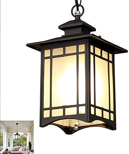 Pantalla Impermeable para Exteriores Techo Lámpara de suspensión Colgante de Aluminio Metal Jardín Balcón Pasillo Porche Araña E27 Interior moderno Lamparas Colgante Patio Terraza Camino Dormitorios