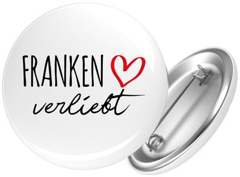 Huuraa Button Franken verliebt Geschenk Größe 25mm Franken Geschenkidee