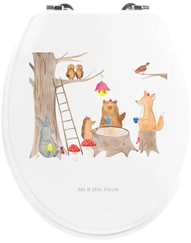 Mr. & Mrs. Panda Motiv WC Sitz Waldtiere Picknick - Geschenk, WC-Sitz, Tiermotive, lustige Sprüche, Maus, Klodeckel, Toilette, Klobrille, Gute Laune,