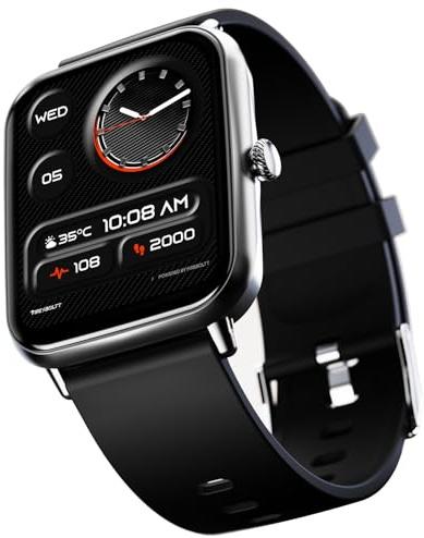 Fire-Boltt Ninja Call Pro Plus 46,48 mm (1,83 tum) smartklocka med Bluetooth-samtal, AI rösthjälp, 120 sportlägen IP67-betyg, 240 x 280 pixlar hög upplösning (svart)