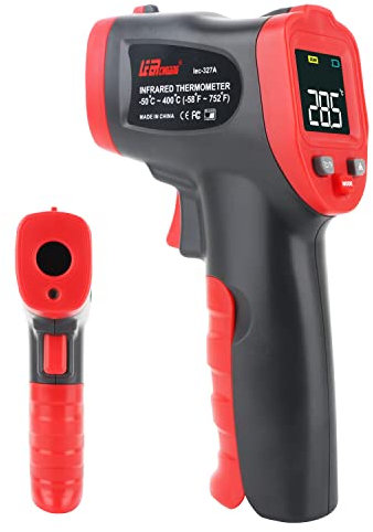 Infrared Thermometer-58°F - 1112°F (-50°C - 600°C), Color LCD Laser Temperature Gun for Pizza Oven, No Touch Laser Thermometer Gun Adjustable Emissivity for Cooking/BBQ (Not for Human)- Red
