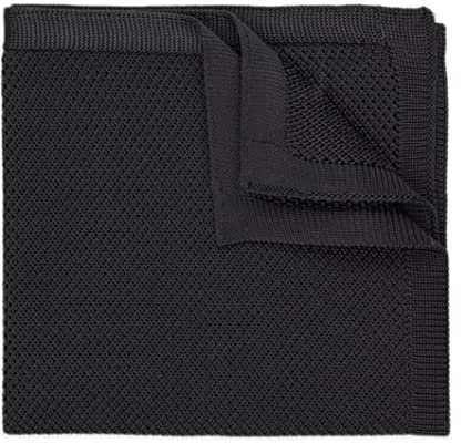 THE GENTS LAB 100% Polyester Knitted Pocket Square (Black)