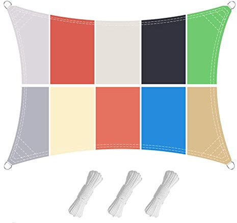Sun Shade Sail Waterproof, 95% UV Block Awning Weather Resistant Durable, Garden Sun Sail With Rope for Outdoor Patio Garden Yard Backyard,dark gray,1 x 2 M