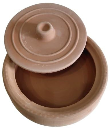Tontopf Güvectopf Naturton Bräter Ton Schalen Tapas Schalen Schmortopf Tajine Dampfgartopf Auflaufform Kochtopf unglasiert (5 Liter)