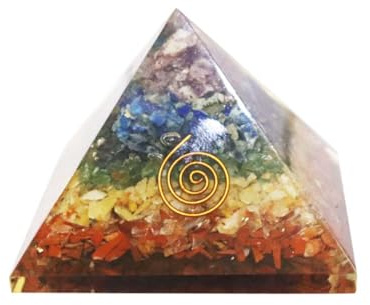 RAJNI Piramide di cristallo 7 chakra, piramide di guarigione Reiki, energia positiva, ornamento di cristallo, accessorio per meditazione, decorazione per cruscotto, Feng Shui, decorazione natalizia
