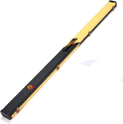 Billard Queue Tasche Billard-Queue-Tragetasche, tragbarer Billard-Queue-Hartschalenkoffer, luxuriöse tragbare Billard-Queue-Tasche, 156 cm, für 2 Snooker oder Billard-Queue, PU-Leder-Yellow+Black