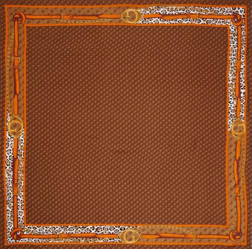 GUESS Noelle Kefiah Scarf 130X130 Brown Logo