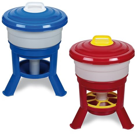 Agrarzone Futterautomat & Geflügeltränke Set 30 Liter - Hühner Futterspender & Hühnertränke aus hochwertigem Kunststoff - ideal für Hühner, Enten, Wachteln & Geflügel