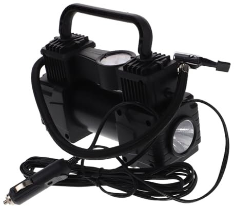 SOLUSTRE Luftpumpe Für Auto Tragbarer Luftkompressor Mit Reifendruckmesser Geeignet Für Reifen Bälle Und Schwimmringe
