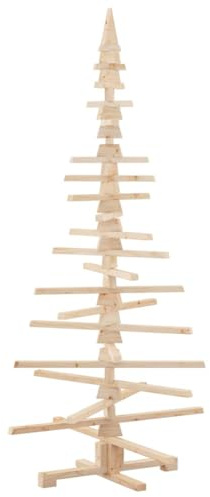 vidaXL Weihnachtsbaum Holz zum Schmücken 180 cm Massivholz Kiefer