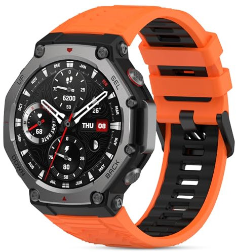 SenMore Correa de Silicona Compatible con Amazfit T-Rex 3, Deportiva Impermeable y Transpirable de Pulsera de Repuesto para Amazfit T-Rex 3.(No host)