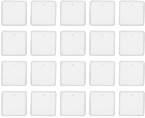 QUARKZMAN 20Pcs Moldes Cuadrados De Resina Kit De Moldes De Silicona Rosa | Para Resinas, Con Agujero, Para Llaveros, Adorno Joyería, Haciendo Manualidades Diy
