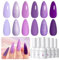 PEACECOLOR Gel Nail Polish Set 6 Colors Purple Nude Gel Polish Set Neon Soak Off Glitter Nail Art DIY Manicure Salon and Home for Women