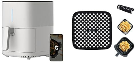 MasterPro Pack Freír Sin Aceite | I-ROCKET 500 | Freidora de Aire de 5L, 1500W y Control WiFi + 2 Alfombrillas de Silicona | Cocina Inteligente & Sin Residuos sin que se Peguen los alimentos