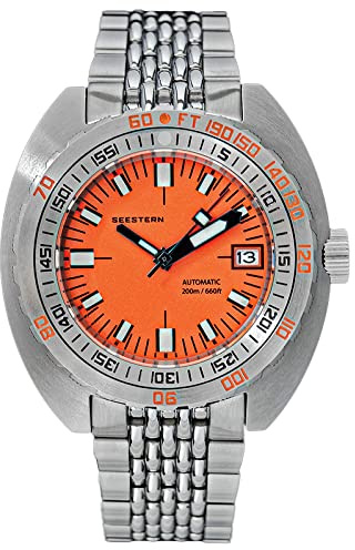 Sugess V4 SUB300T Diver DOX01 Herren-Armbanduhr, 42 mm, wasserdicht, Lume, Datum, Sport, automatische mechanische Herrenuhr, Orange, Klassisch