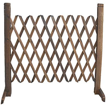 Clôture de sécurité rétractable en bois pour animaux domestiques, terrasse, jardin, clôture décorative extensible pour décoration de pelouse, 50 cm (noir)