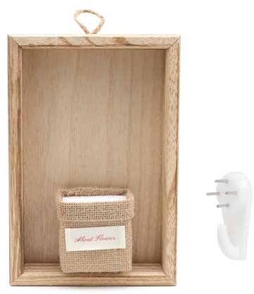 KINHARD Maceta Pared, Madera Macetas Colgantes, Marco de Fotos Forma Jarrones Decorativos, 23 x 15,5 cm Jarrones de Pared de Madera, con Ganchos, para Sala de Estar, Dormitorio, Estudio