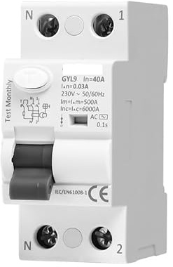 Interruptor automático de aire pequeño, Disyuntor RCCB RCD 2P de tipo CA, 25 A-100 A, 30 mA-300 mA(100ma,2P 40A)