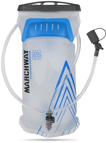MARCHWAY Lightweight TPU Hydration Bladder 2L/3L for Hydration Packs, Slide-Seal Wide Mouth Water Reservoir Bag with Carry Handle for Hiking, Cycling, Running, Camping, Travel (2L White 70oz)