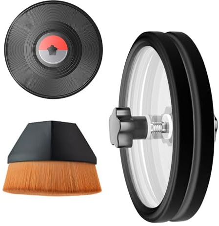 Protecteur d'étiquettes de disque | Brosse de nettoyage pour disque, protecteur d'album, kit de plumeau pour les amateurs de musique, collection à domicile, studio, appartement