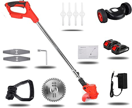 Desbrozadora, Cortacésped eléctrico inalámbrico, cortacésped portátil de 2000W, Cortador de Cepillo Ajustable, Herramienta de poda, máquina de jardinería(Type G)