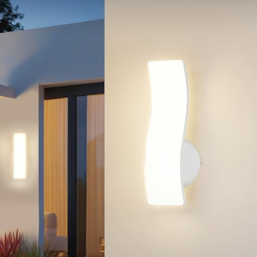 HQHYGM Lampada da parete decorativa per esterni/interni a parete per esterno/interno lampada a parete impermeabile in alluminio in alluminio murale per il balcone della villa del corridoio (luce calda