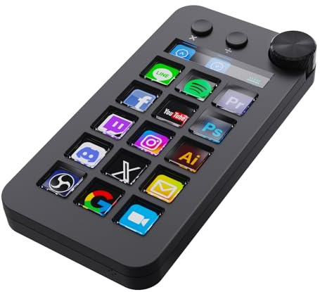 ActionRing Streaming Deck for Live Streamers,Game Commands Keyboard for Gamers,Macro pad for Content Creators,Soundboard Keypad for OBS and YouTube,ThreeModes(ShortcutKeys,Calculator,Numeric Keypad)