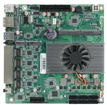 Carte mère DDR5, 6 Ports SATA3.0, 4 Ports I226 2,5G, Format ITX 17 x 17 cm, 2 Ports M.2, 1 Port PCIe for routeur Logiciel et Serveur de Stockage NAS DIY(Motherboards)